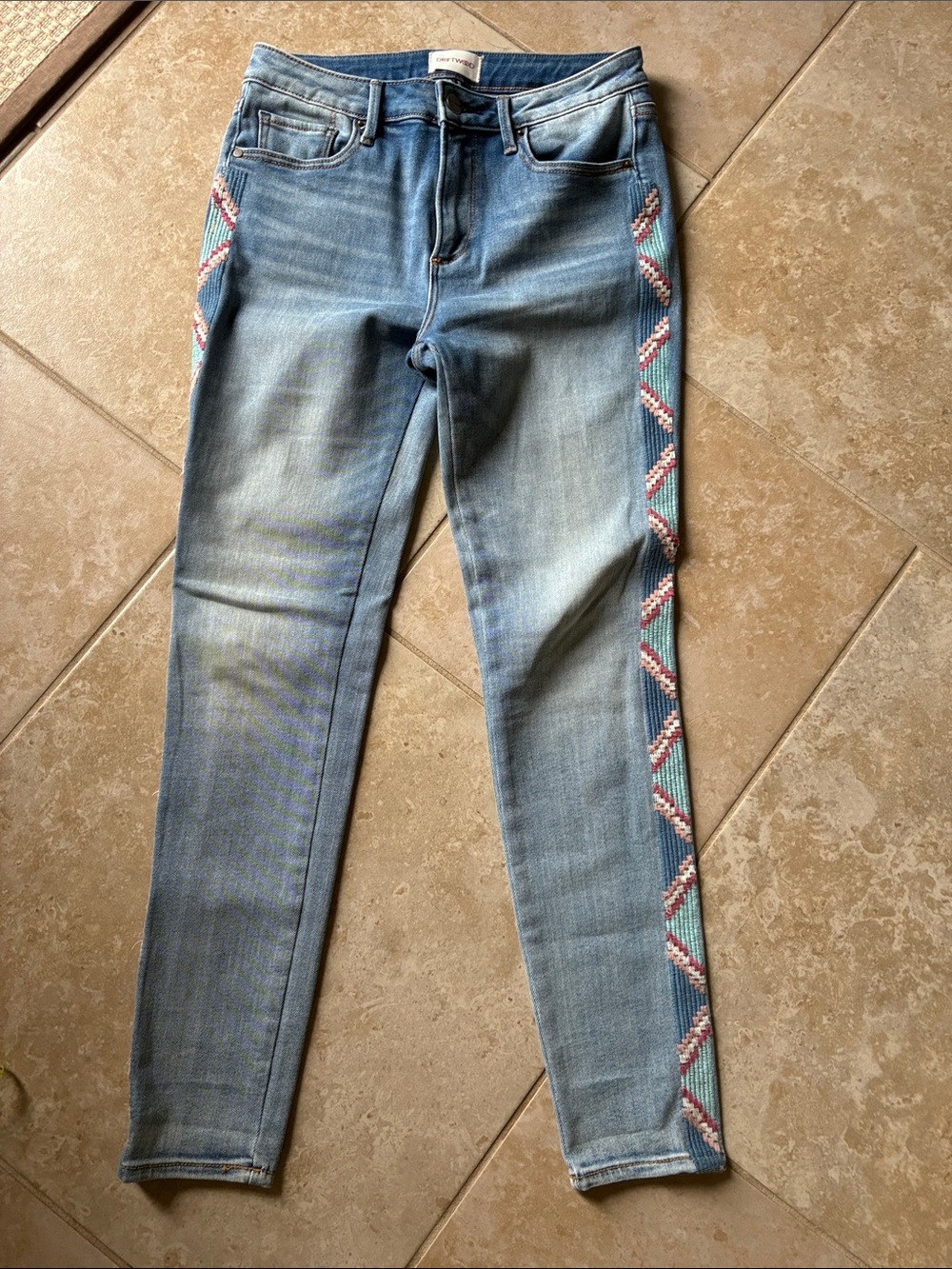 Driftwood Jackie High Light Wash Women’s Jeans with Southwest Side Embellishment